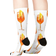 Famgem Aperol Spritz pattern Novelty Fancy Crazy Pattern Crew Dress Socks - White/Orange