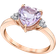 Macy's Heart Ring - Rose Gold/Amethyst/Diamonds