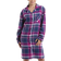 Camille Wincy Checkered Long Sleeve Button Front Nightshirt - Blue