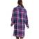 Camille Wincy Checkered Long Sleeve Button Front Nightshirt - Blue