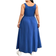 Shein EZwear Plus Size Solid Color Round Neck Sleeveless Waist-Cinching A-Line Dress