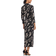 Donna Morgan Women's Printed Collared Midi Wrap Dress - Black/Blush