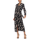 Donna Morgan Women's Printed Collared Midi Wrap Dress - Black/Blush