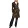 Badgley Mischka Triss Double-Breasted Leather Trench Coat - Brown