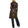 Badgley Mischka Triss Double-Breasted Leather Trench Coat - Brown