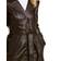 Badgley Mischka Triss Double-Breasted Leather Trench Coat - Brown