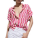 Mango Printed Short Sleeved Shirt - Fuchsia