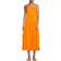 Karl Lagerfeld Belted A Line Midi Dress - Tangerine