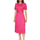 Yumi Matching Belt Midi Dress - Pink