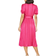 Yumi Matching Belt Midi Dress - Pink