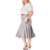 Everything 5 Pounds Panel Midi Flared Skirt - Grey