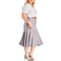 Everything 5 Pounds Panel Midi Flared Skirt - Grey