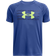 Under Armour Boy's UA Tech Wordmark Logo Short Sleeve - Tech Blue/Midnight Navy/Morph Green