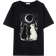 Shein ROMWE Goth Gothic Oversized T-Shirt With Yin Yang Cats And Moon Print, School