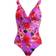 Pour Moi Getaway Frill Tummy Control Swimsuit - Ultraviolet Floral