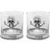 English Pewter Company Skull and Cross Bones Emblem Whisky Glass 32.5cl 2pcs