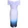 Quiz Bardot Ruched Midi Dress - Blue Ombre