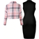 Shein 2pcs/Set Teen Girls Casual Simple Plaid Shirt & Round Neck Sleeveless Dress Set