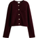 H&M Short Textured-Knit Cardigan - Burgundy