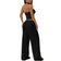 Shein EZwear Black Knit Sleeveless Backless Top & Elastic Waist Skinny Pants