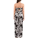 Michael Kors Palm Print Satin Tie Back Jumpsuit - Black/White