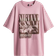 H&M Oversized Printed T-shirt - Pink/Nirvana