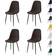 MCC Direct Linen Fabric Brown Kitchen Chair 87.5cm 4pcs