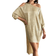 Shein Golden Asymmetric Collar Asymmetrical Neck Batwing Sleeve Casual Summer Dress