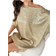 Shein Golden Asymmetric Collar Asymmetrical Neck Batwing Sleeve Casual Summer Dress