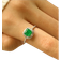 Shein Green Gemstone 925 Sterling Silver Classic Wedding Engagement Ring, Square-Shaped Emerald Ring For Women, Suitable For Formal Events