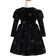 Shein Toddler Girls' Christmas Rhinestones Velvet Long Sleeve Dress With Bowknot Pattern, Suitable For Party, Black, Fit For Autumn And Winter