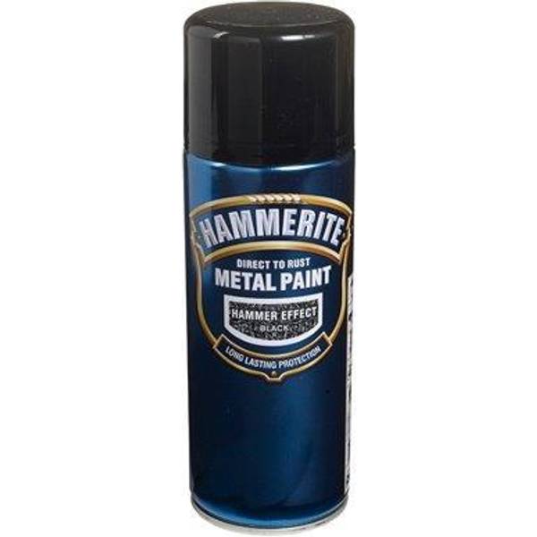 Hammerite Direct to Rust Hammered Effect Metal Paint Black 0.4L ...