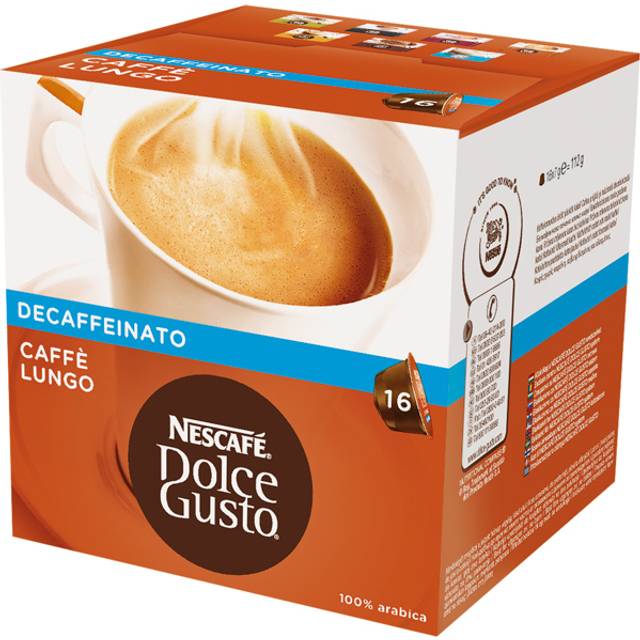 Nescafe Dolce Gusto Coffee Pods, Lungo Decaffeinato, 16 capsules, Pack of 3
