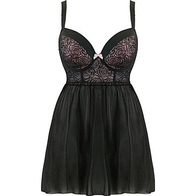 Curvy Kate Can Can Longline Babydoll - Black/Blush • Price