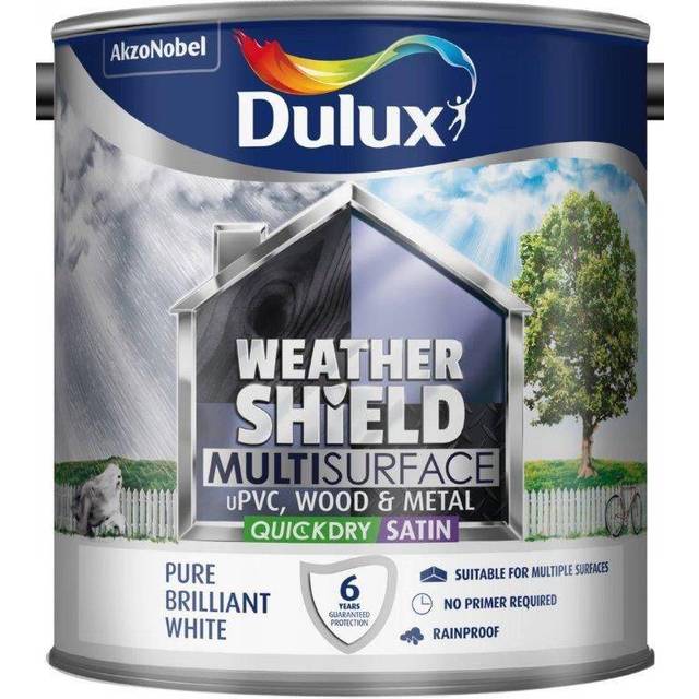 Dulux Weathershield Multisurface Metal Paint, Wood Paint White 2.5L