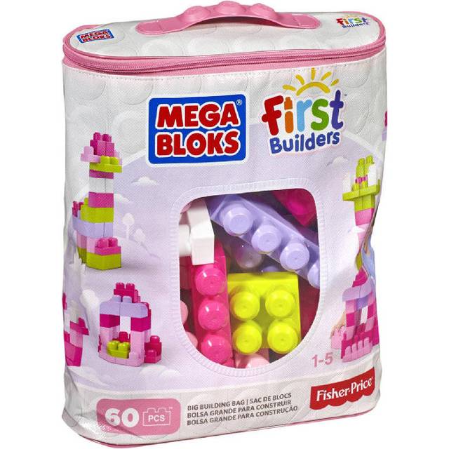 Mega Bloks Pink First Builders Big Building Bag - 60 Pieces