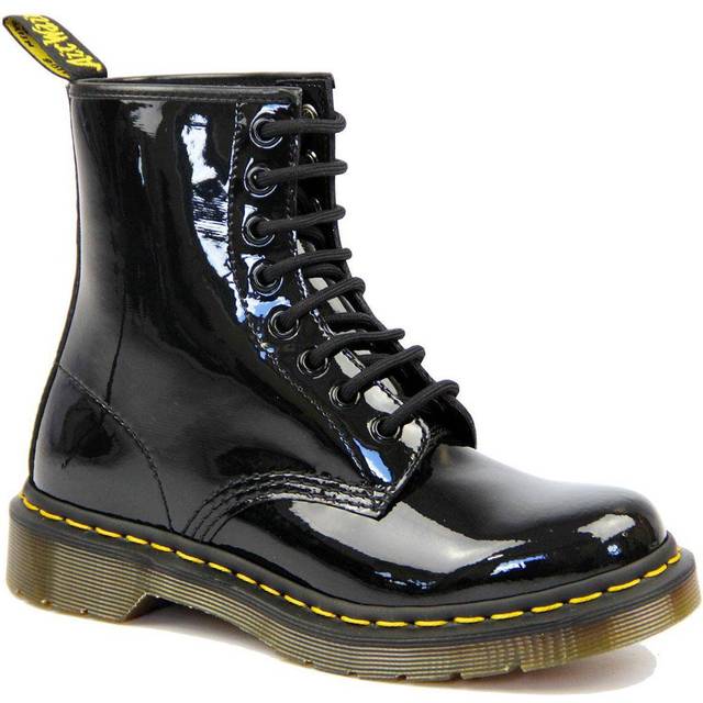 Womens patent dr hot sale martens boots