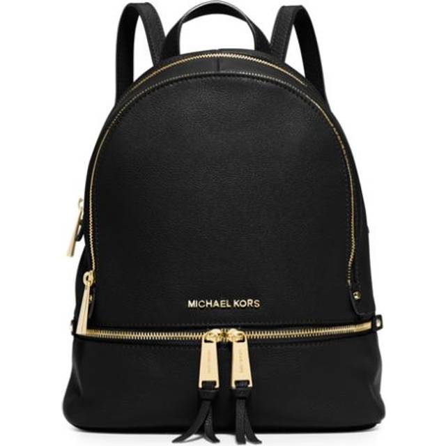 Michael Kors Rhea Zip Medium Backpack With Logo Tape Red/Black/blue Leather