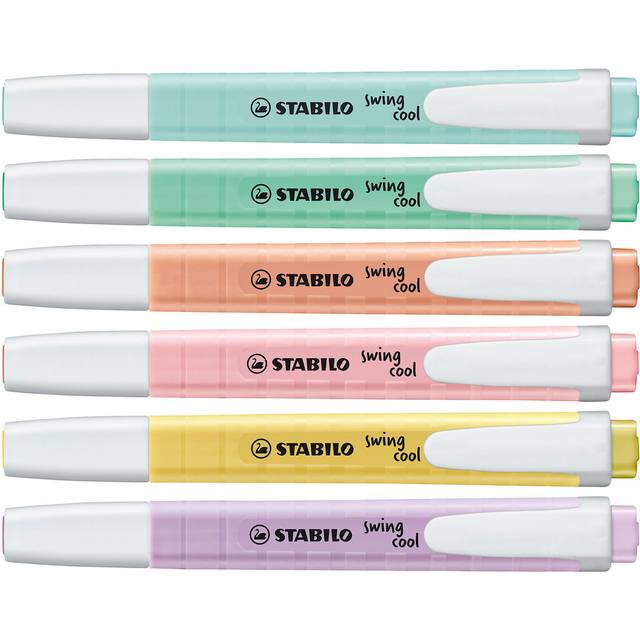 STABILO Highlighter - swing cool Pastel 6 Assorted Colours