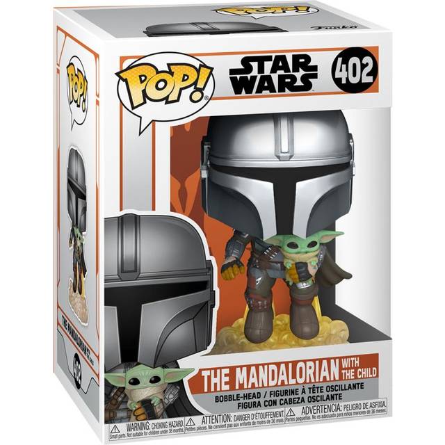 Funko Pop! Star Wars: The Mandalorian - 10 Inch Chrome Mandalorian with The  Child Vinyl Action Figure