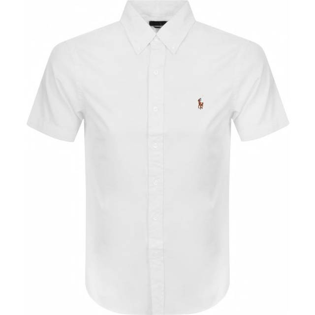 Polo Ralph Lauren Short Sleeve Slim Fit Oxford Shirt - White • Price »