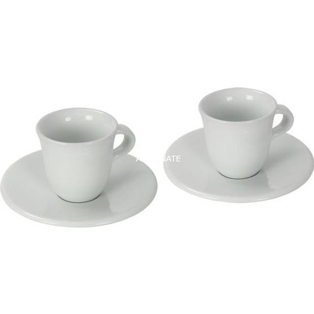 De'Longhi DLSC308 Porcelain Espresso Cup & Saucer, Set of 2