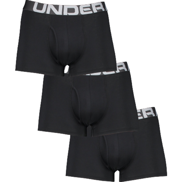  UA Performance Cotton Boxer - Solid 3in 3-Pack, Black