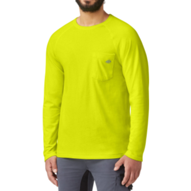 Dickies Cooling Long Sleeve T-shirt M - Bright Yellow • Price