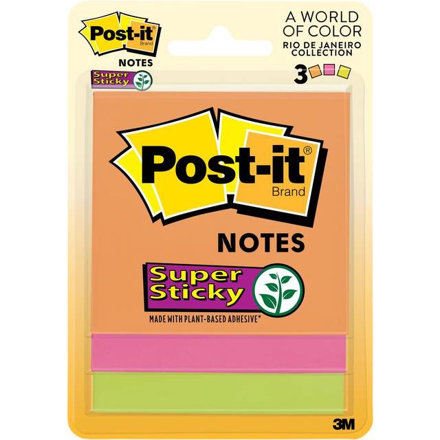 Post-It Notes Super Sticky Rio de Janeiro Collection 3 x 3 Inch - 3 Count -  Vons