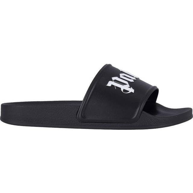 Palm Angels Logo Pool Sliders Black White See price