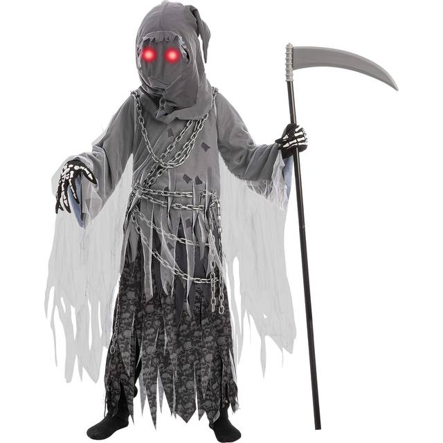 Spooktacular Creations child unisex grim reaper costume with glowing ...