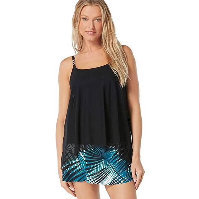 Coco Reef Current Mesh-Layer Bra-Sized Tankini Top In Black • Price