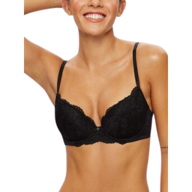 Black Ann Summers Sexy Lace Planet Plunge Push Up Bra