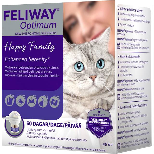 Feliway® Optimum Enhanced Calming Plug-In Diffuser and Refill 48mL Starter  Kit, Sale Can't miss savings